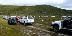 Die deelnemers aan die 4 x 4 rit op die plaas, Klein Hagelkraal, van Jan Koekemoer